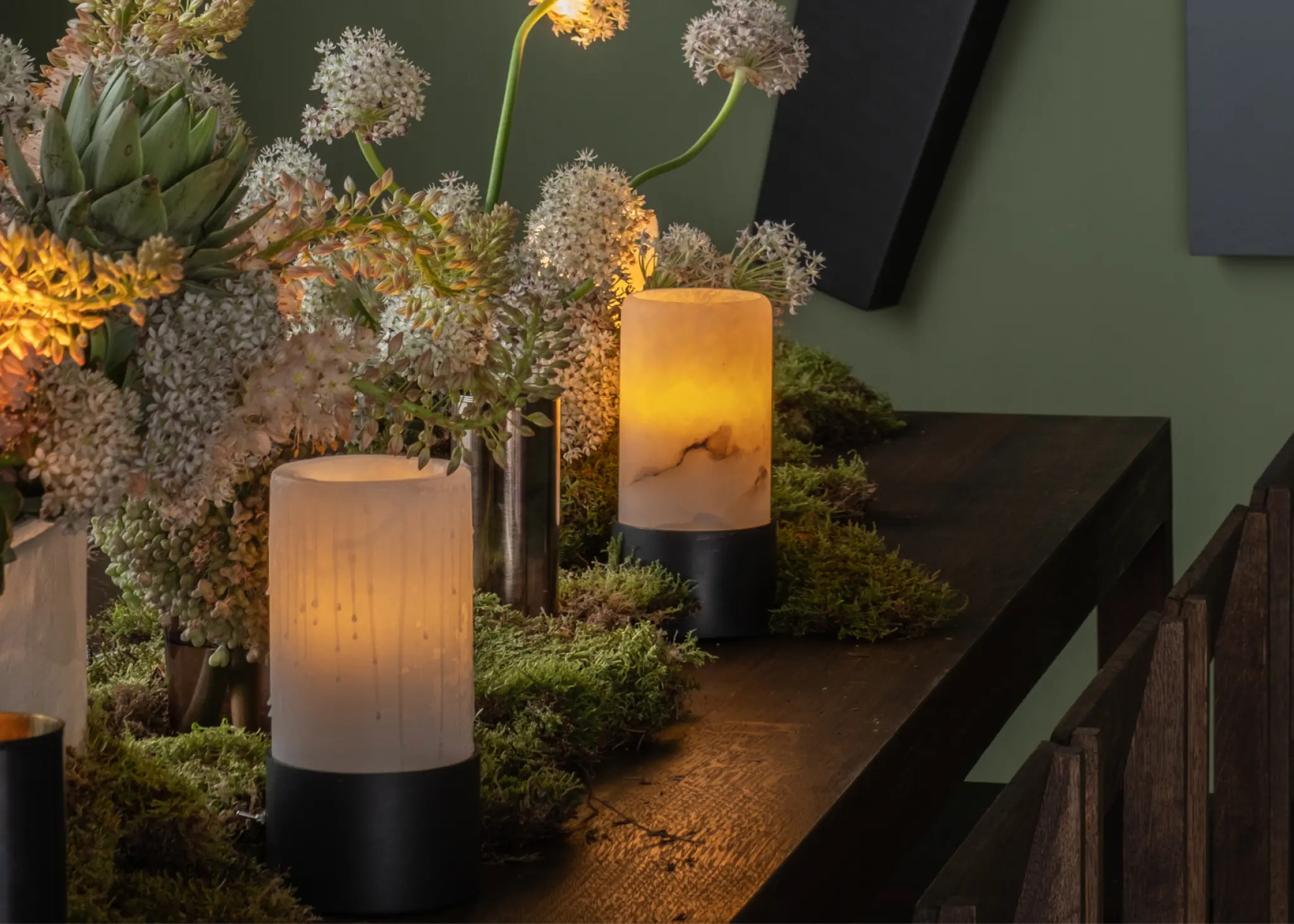 Alabaster, a material that allows light to pass through